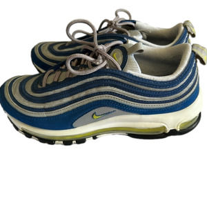 Nike Air Max 97 Blue Neon Yellow Trainers Size 7.5